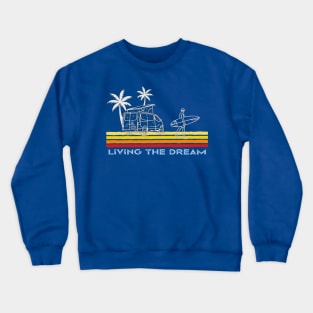 Van Life Surfing Guy Living the Dream Crewneck Sweatshirt